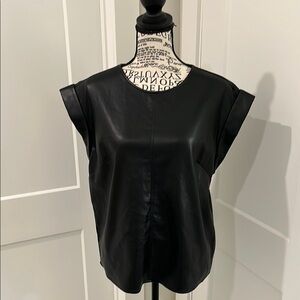 Express Black Faux Leather Top
